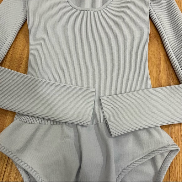 Tibi Tech Rib Bodysuit Light Blue - Picture 7 of 16